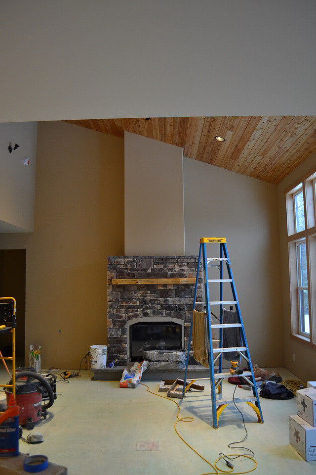 living room fireplace construction