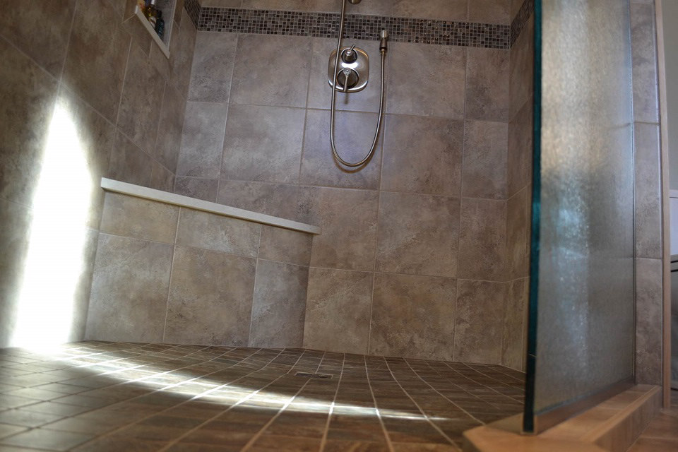 Huge master bath tile shower